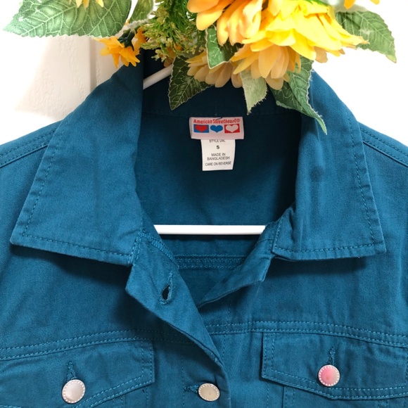 NWOT - Teal Jean Jacket with Straight Bottom - Picture 2 of 16